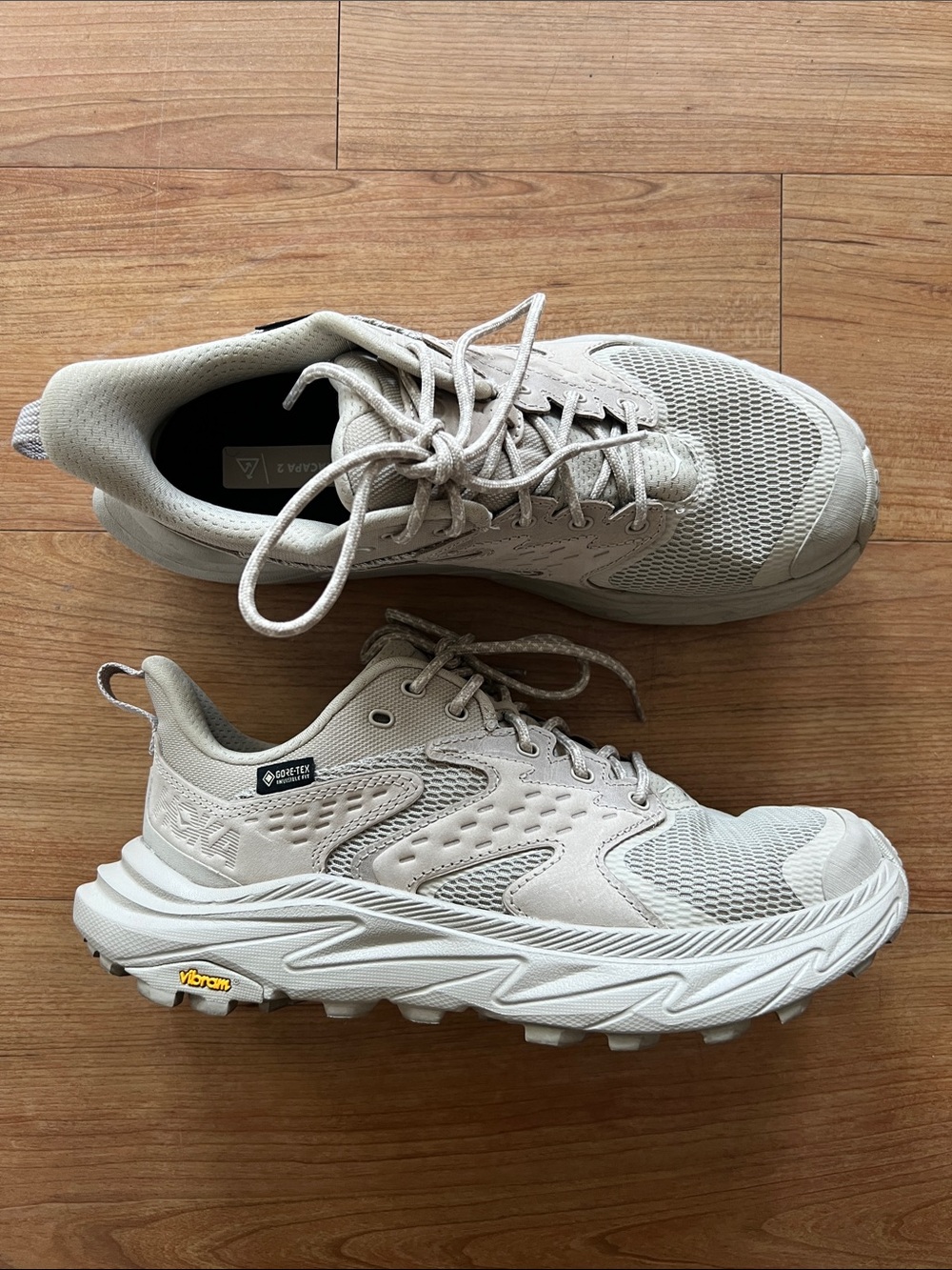 Hoka Trail Running Sneakers in Light Beige